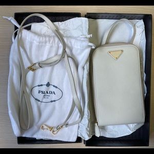 Creme/White PRADA Milano Purse with Authentication